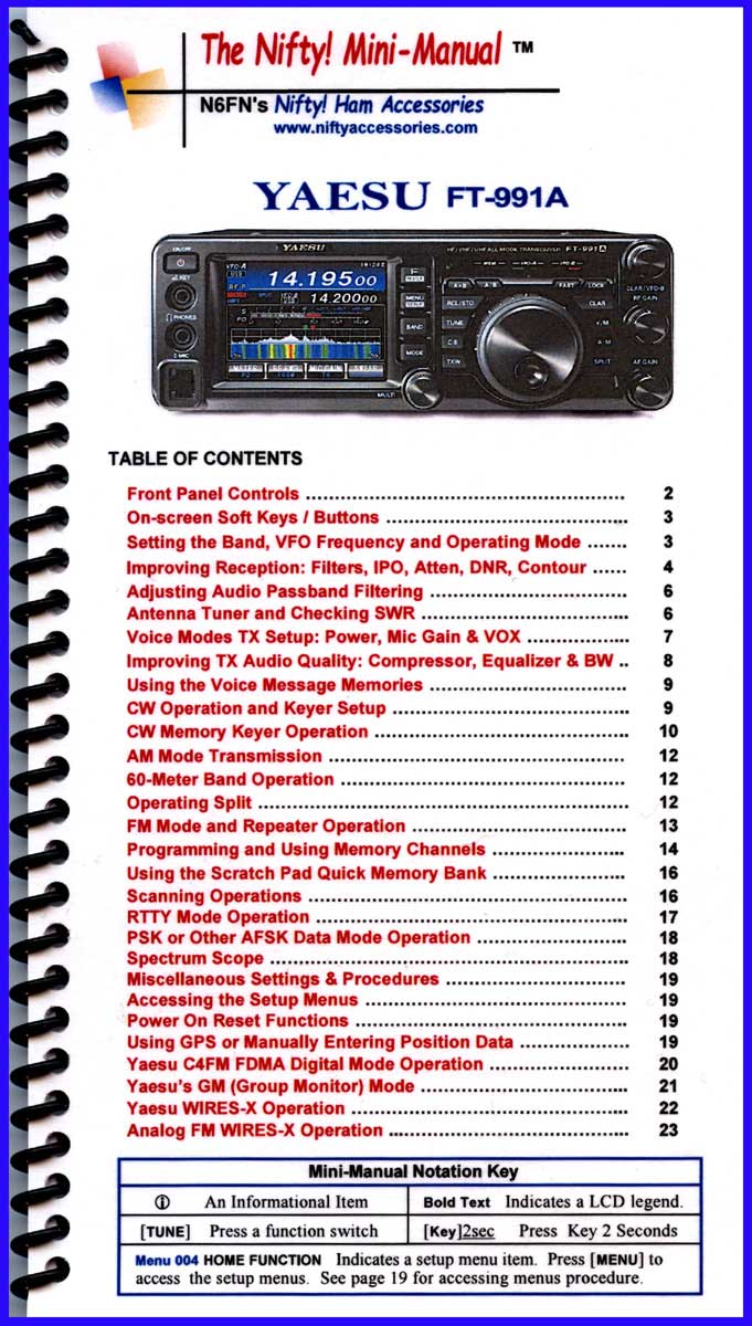 Yaesu FT-991A Mini-Manual