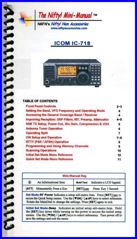 Icom IC-718 Mini-Manual