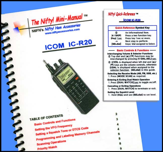 Icom IC-R20 Mini-Manual & Ref Card Combo