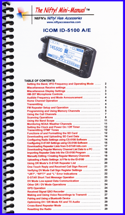 Icom ID-5100A /E Mini-Manual