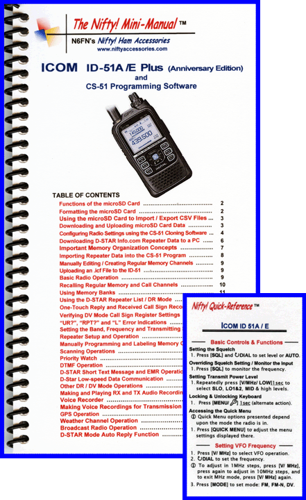 Icom ID-51A/E Anniversary Edition Mini-Manual & Card Combo