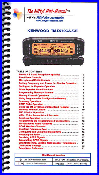 Kenwood TM-D710GA Mini-Manual (Internal GPS Model)