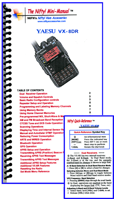 Yaesu VX-8DR Mini-Manual and Card Combo
