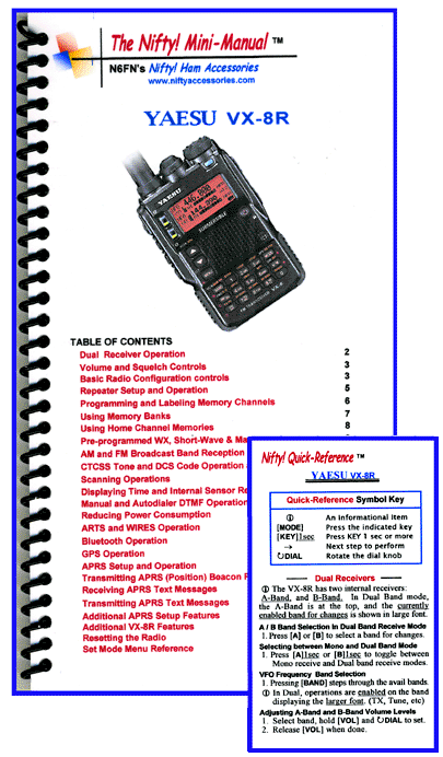 Yaesu VX-8R Mini-Manual and Card Combo